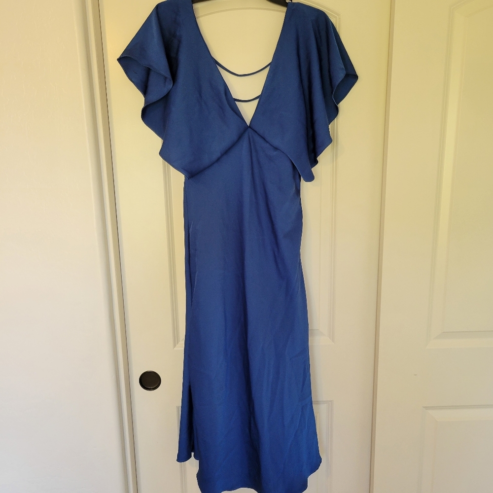Anthropologie Sachin + Babi Royal Blue Midi Dress Size 6 - Picture 3 of 7